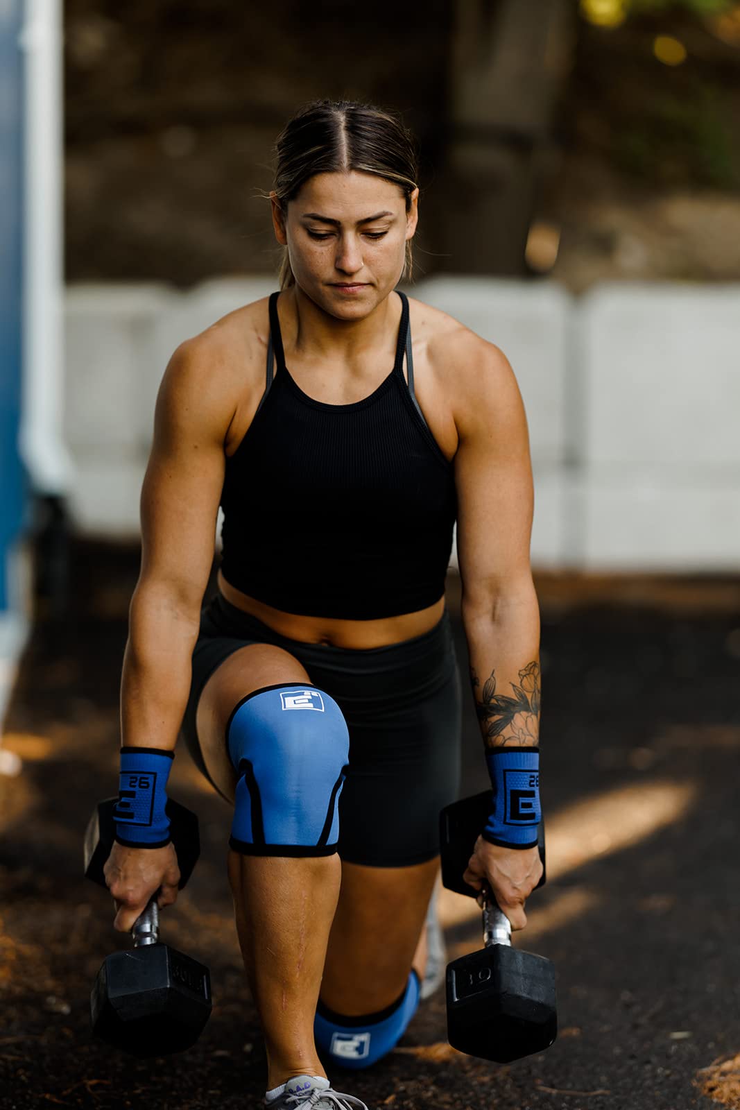 Element 26 Sweat Wicking Wrist Bands (4 Pack), Blue, Medium - Sweat Bands for Wrists - Sweat Bands for Cross Training, Weightlifting, Functional Fitness, WODs, Sports