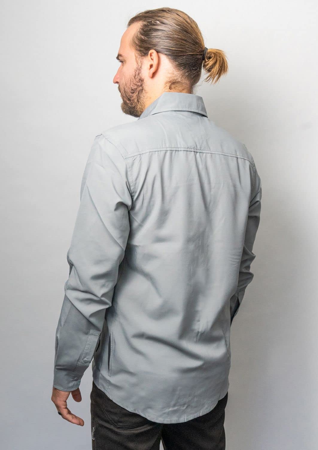 Club Ride Apparel Protocol Long Sleeve Cycling Jersey - Men's Snap Down Biking Top - Ultimate Grey - XL