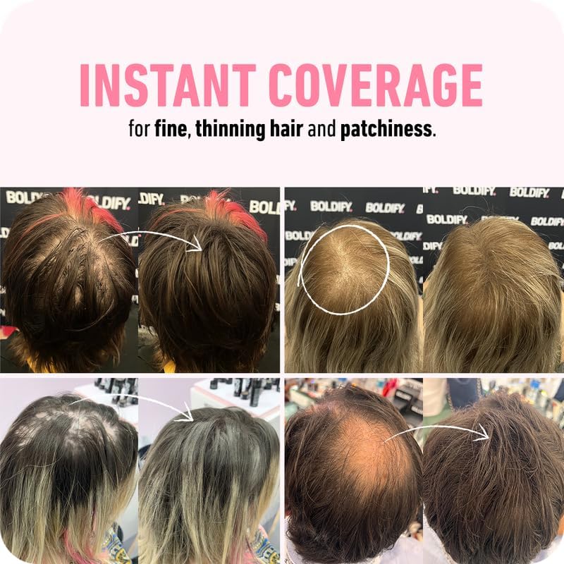 BOLDIFY Hair Fibers (28g) - Fill In Thinning and Fine Hair for an Instantly Fuller, Thicker Look - 14 Shades for Women & Men - Ash Brown