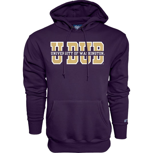 Blue 84 Men's Washington Huskies Hoodie Top Level Twill Applique, Team Color, Small