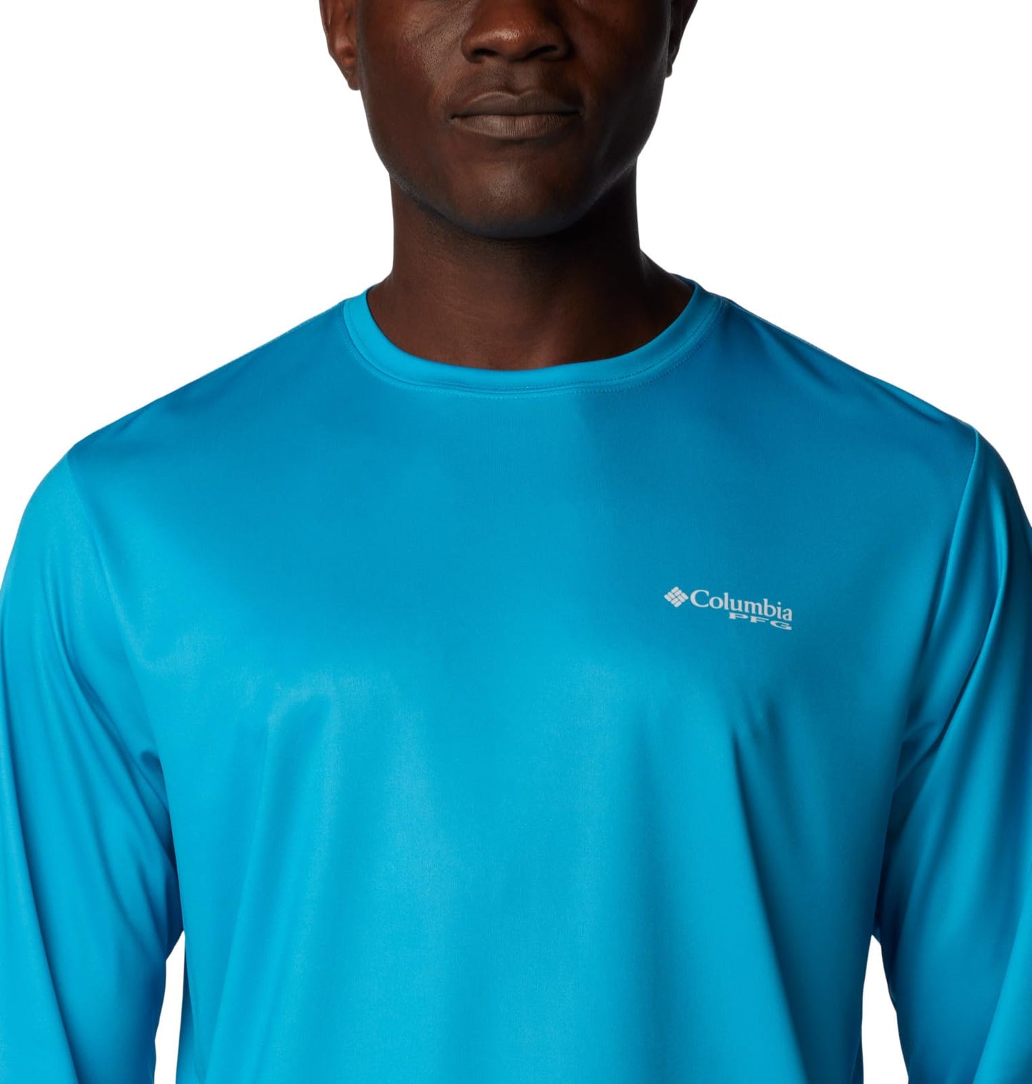 Columbia Men's Big & Tall Terminal Tackle PFG Fish Flag Long Sleeve, Ocean Blue/Coll Navy Offshore Slam, X-Large Tall