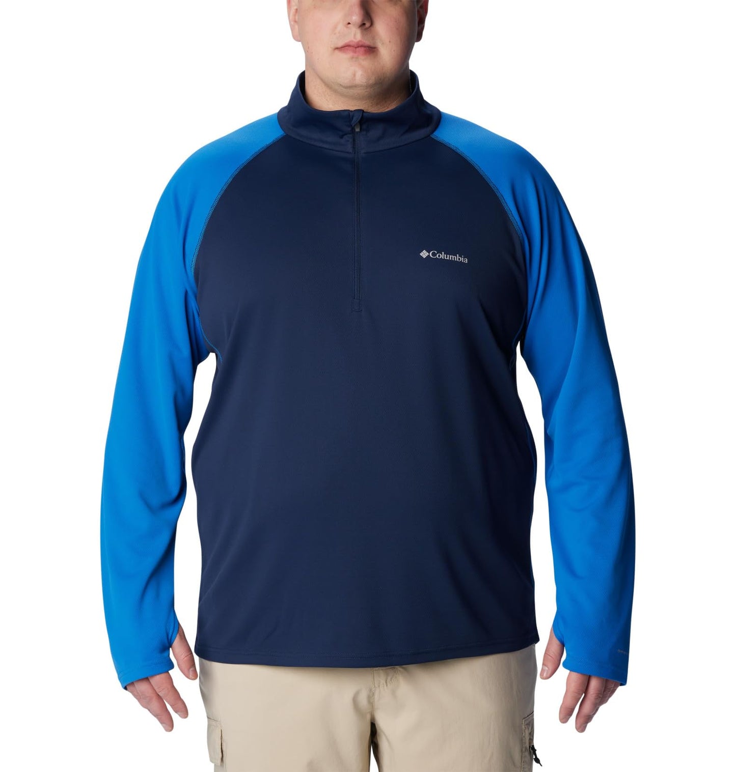 Columbia Men's Narrows Pointe Half Zip, Collegiate Navy/Bright Indigo, Small