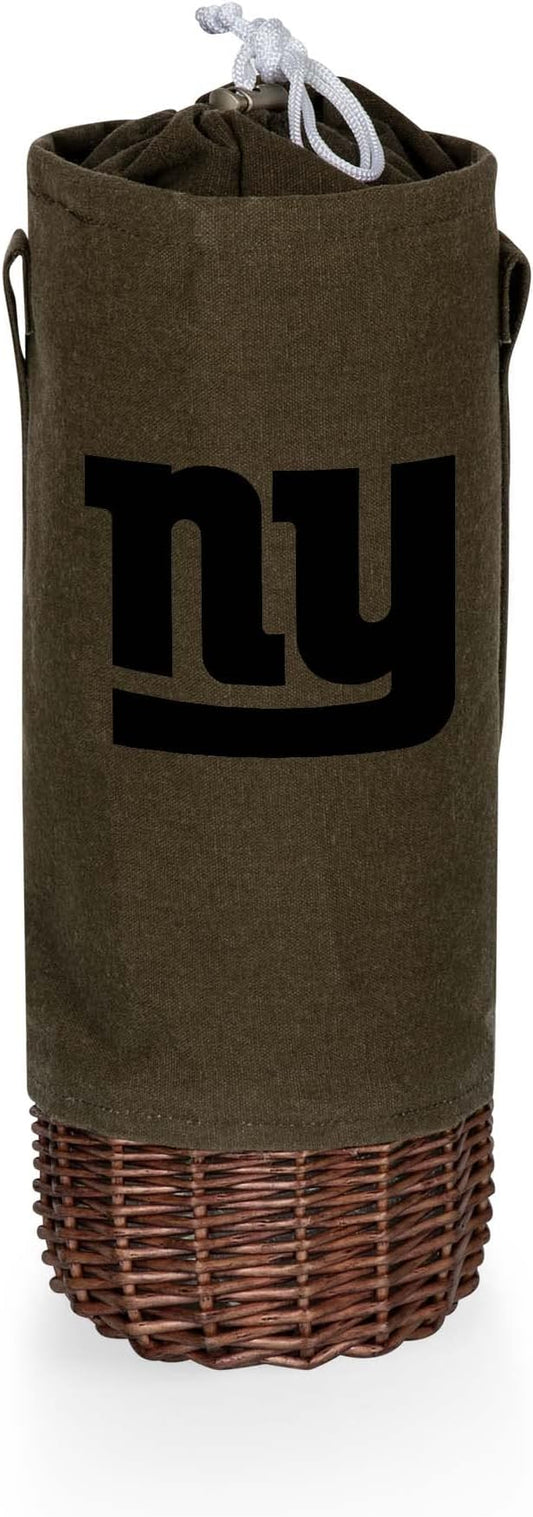PICNIC TIME NFL Unisex-Adult NFL Malbec Insulated Canvas and Willow Wine Bottle Basket
