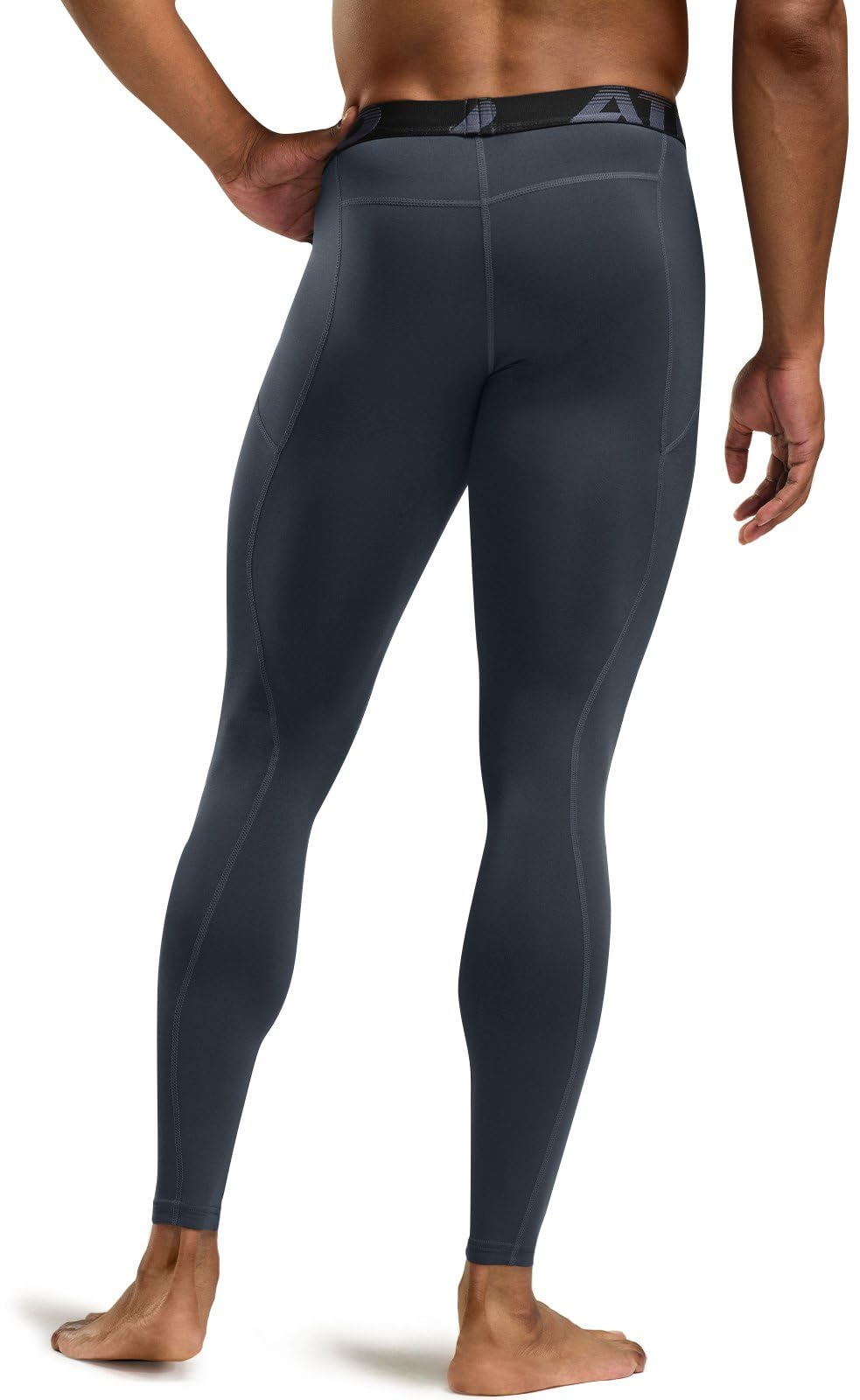 ATHLIO Men's Thermal Compression Pants, Athletic Running Tights & Sports Leggings, Wintergear Base Layer Bottoms, 3pack Thermal Pants Black/Charcoal/Red, Large