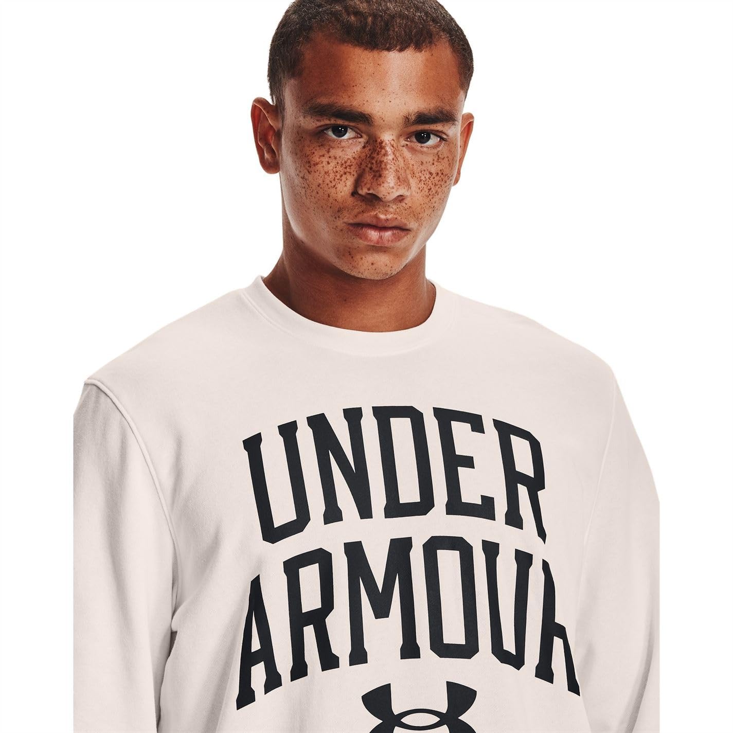 Under Armour Men's Rival Terry Crew Neck T-Shirt, Onyx White (112)/Black, XX-Large