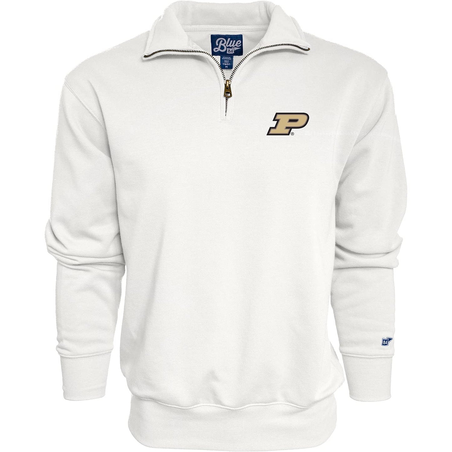 Blue 84 Men's Purdue Boilermakers Quarter Zip Sweatshirt Icon Secondary, Alternate Color, Medium