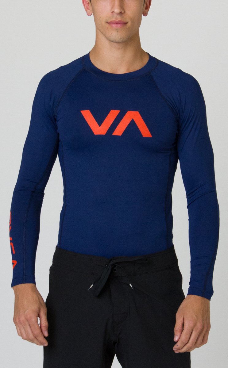 RVCA Men's VA Rash Guard, Midnight, Medium