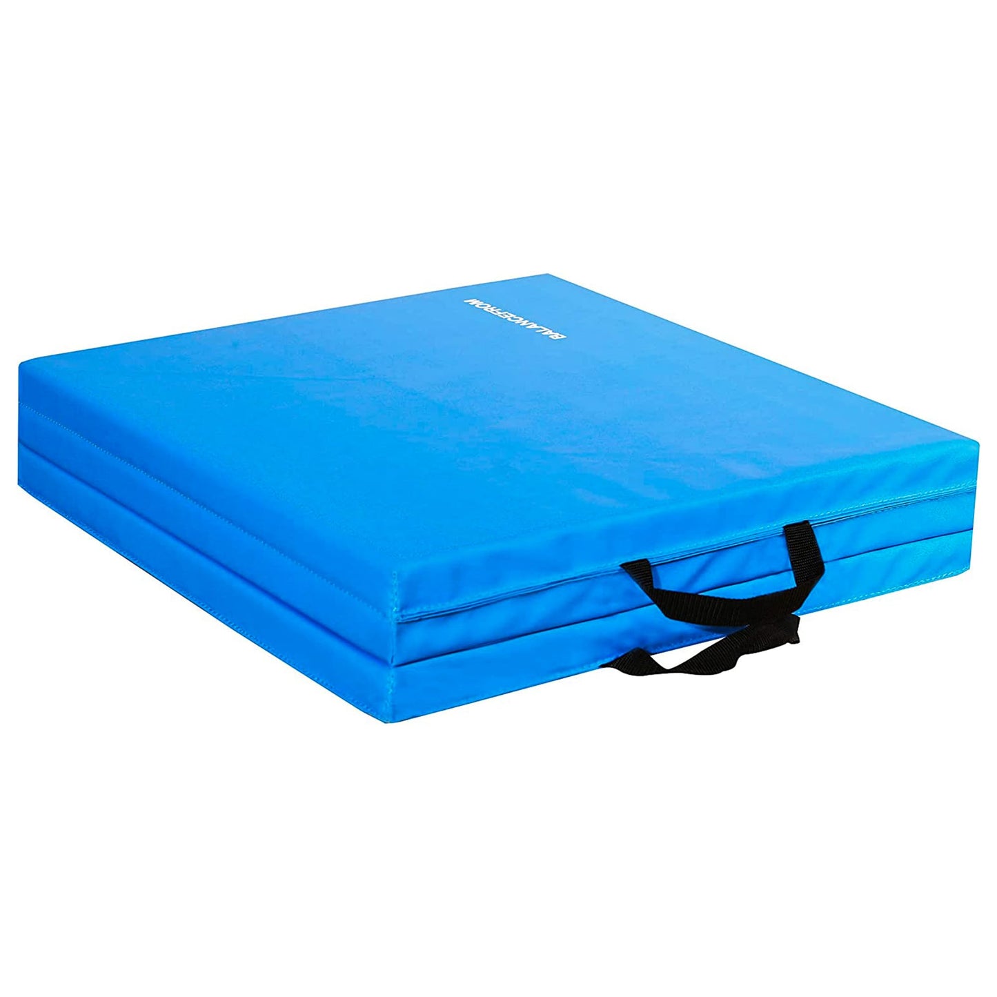 BalanceFrom Folding Gymnastics Mat Home Gym Floor Tumbling Equipment, Blue