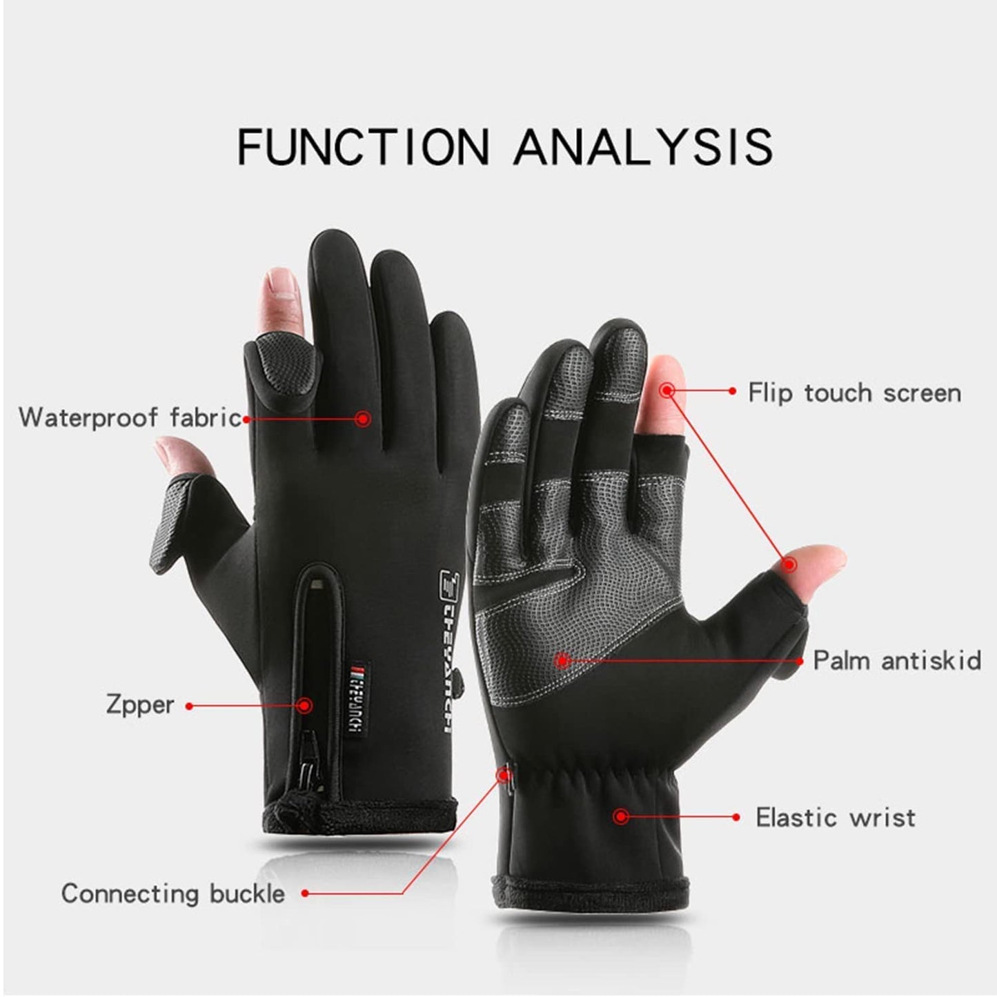 Nonazippy Men's Winter Gloves: Touchscreen, Warm Running Gloves, Ideal for Cold Weather Sports and Outdoor Activities!(Black, L)