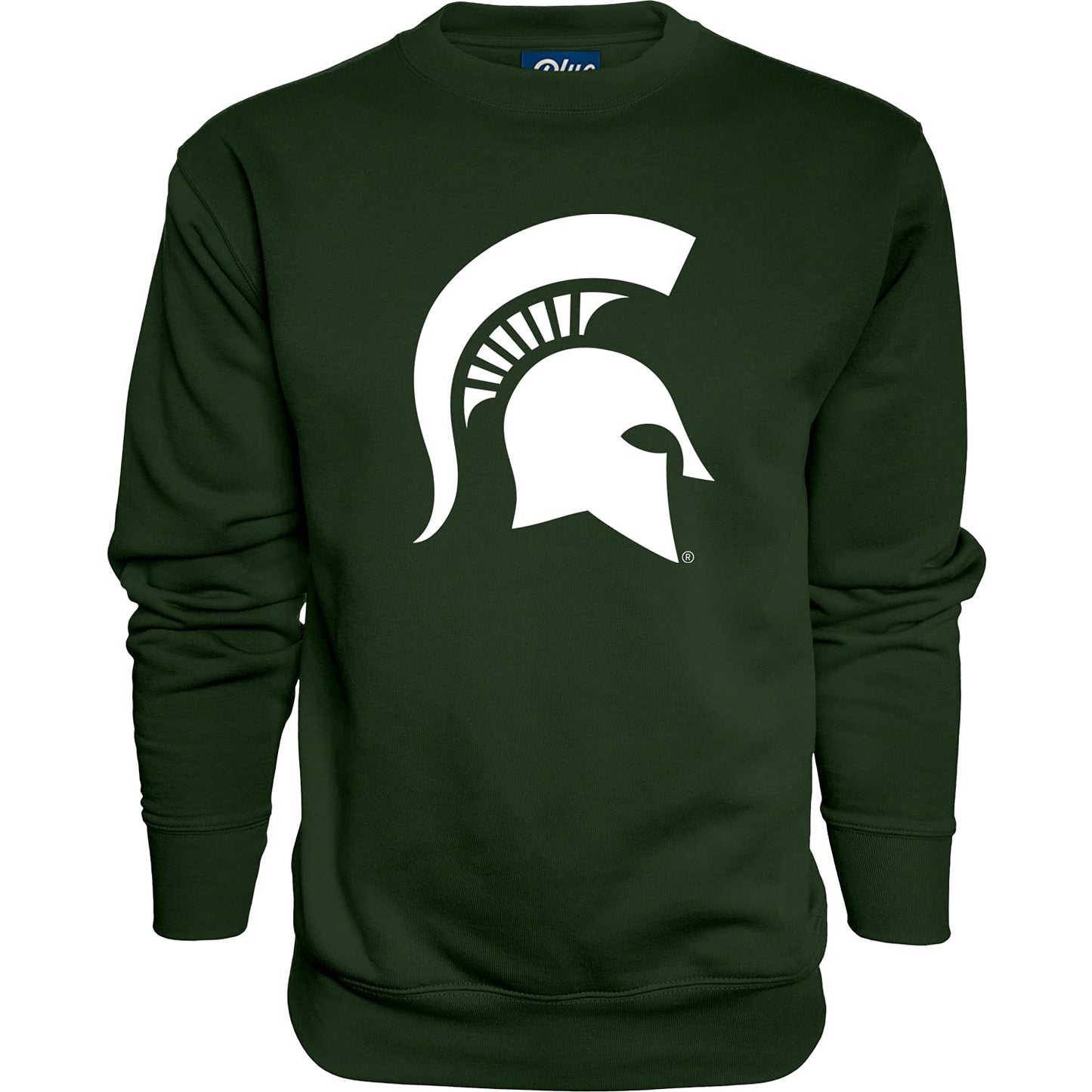 Blue 84 Men's Michigan State Spartans Crewneck Sweatshirt Team Color Icon, Forest, X-Large