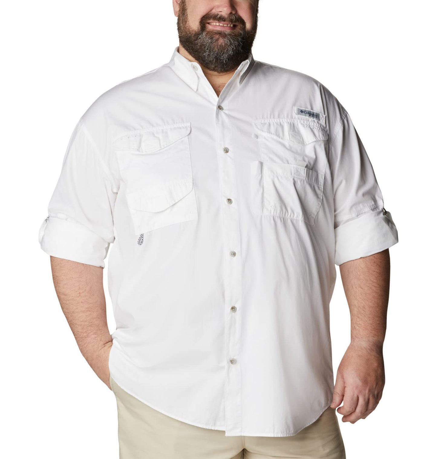 Columbia Men's Bonehead Long Sleeve Shirt,White,Medium