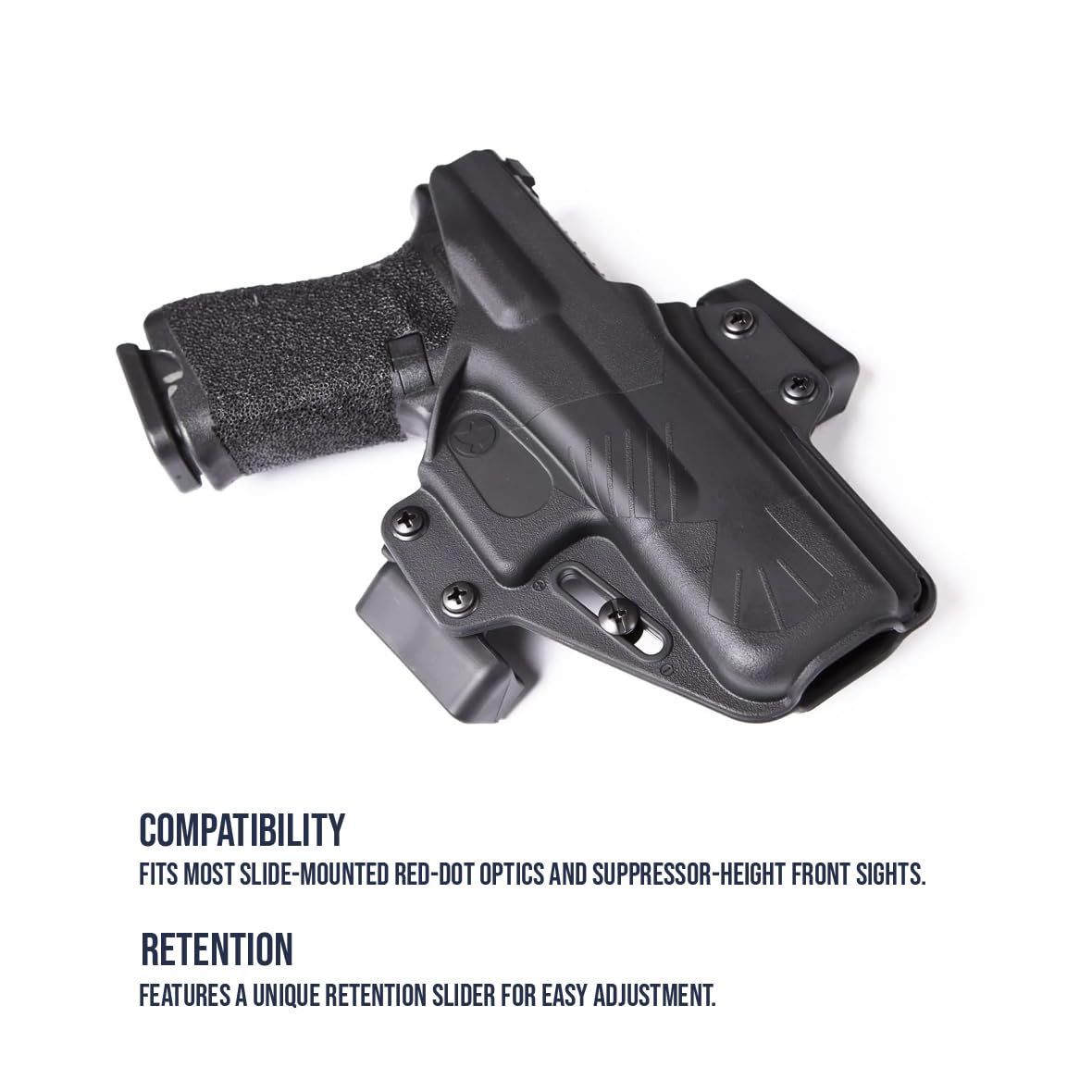 Raven Concealment Systems Perun Holster in Black | Compatible with Glock 17, Adjustable Right/Left Hand Draw Tactical Holster