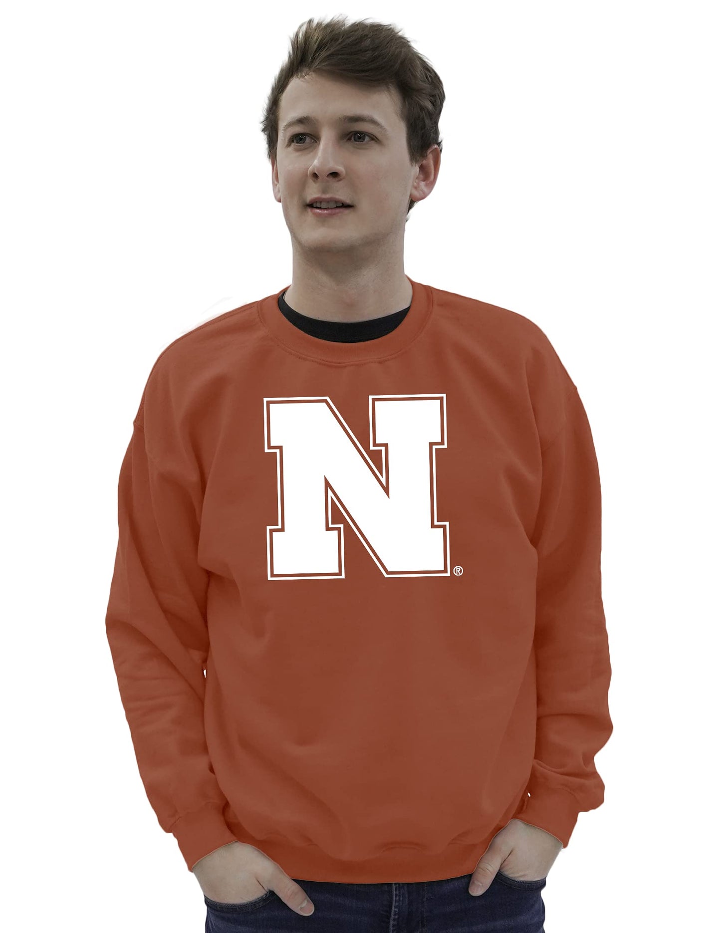 Blue 84 Men's Nebraska Cornhuskers Crewneck Sweatshirt Team Color Icon, Red, Large