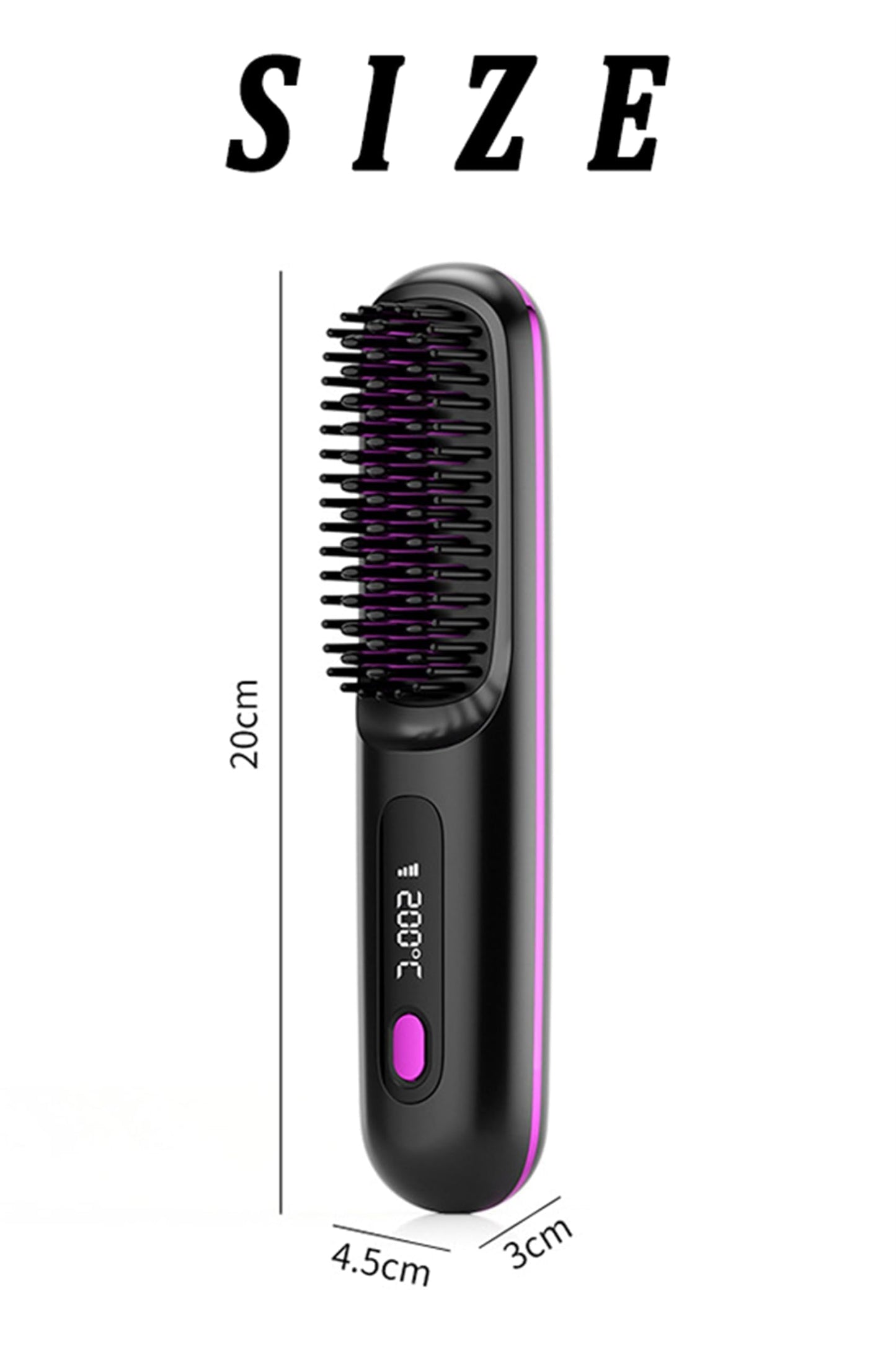 Numoya Gobrush Pro-Numoya Portable Straightener Brush-Gobrush Pro, Hair Straightening Brush for Women-Rechargeable & Cordless (Blue)