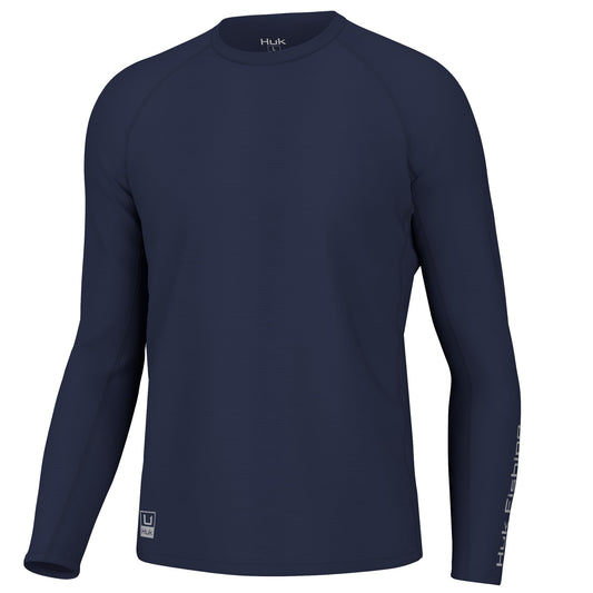 HUK Men's Standard A1A Crew, Quick-Dry, Breathable Fishing Shirt, Naval Academy