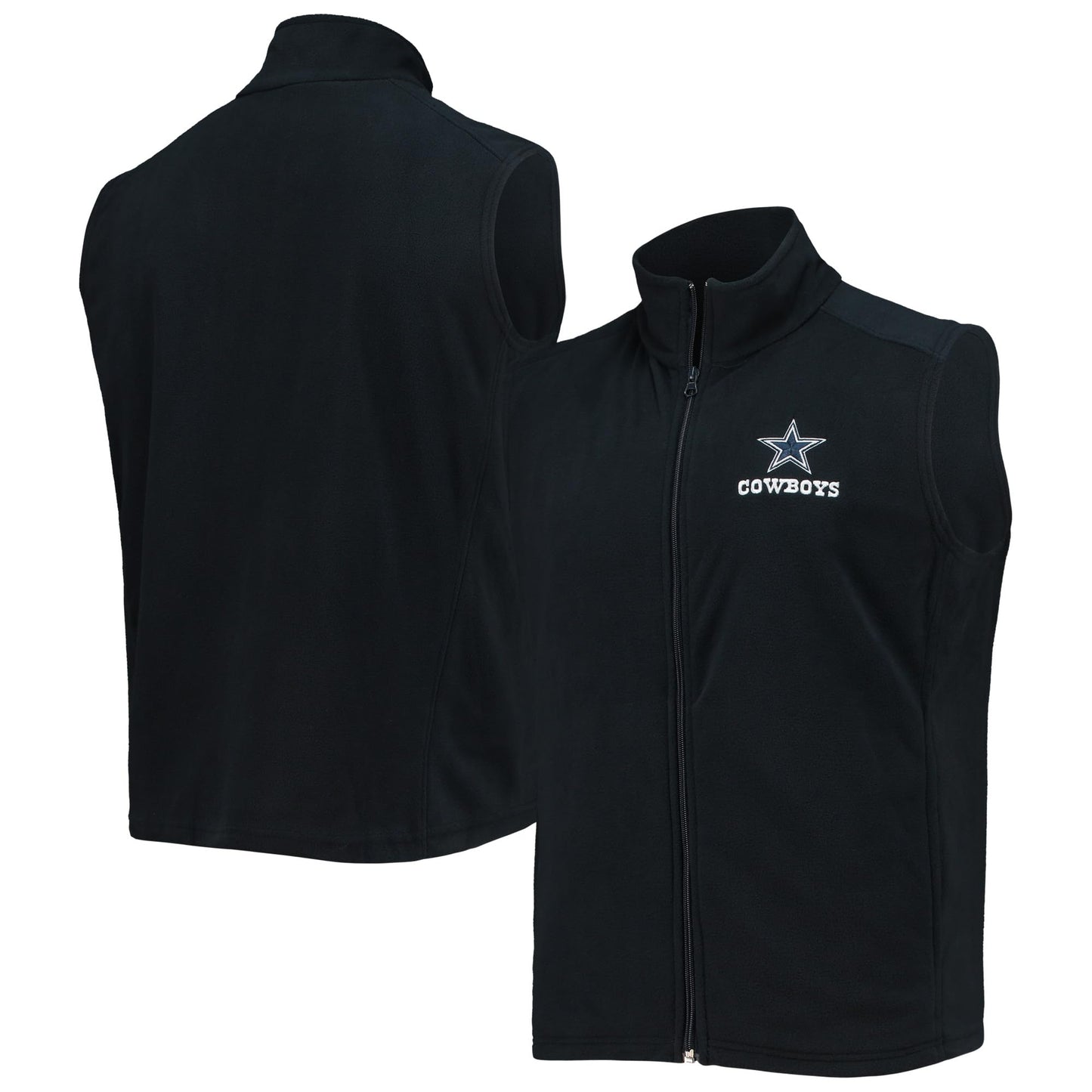 dunbrooke Men's Navy Dallas Cowboys Houston Fleece Full-Zip Vest