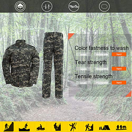 MINGHE Men's Combat Uniform Military Tactical Shirt and Pants Set Cp Camo Long Sleeve Army Suit for Hunting Airsoft Paintball