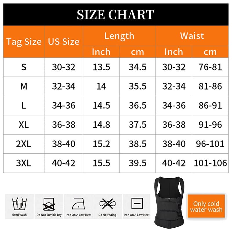SHAPERIN Men Neoprene Waist Trainer Open Bust Sweat Suana Suit Body Shaper Tank Top with 2 Belts Black S