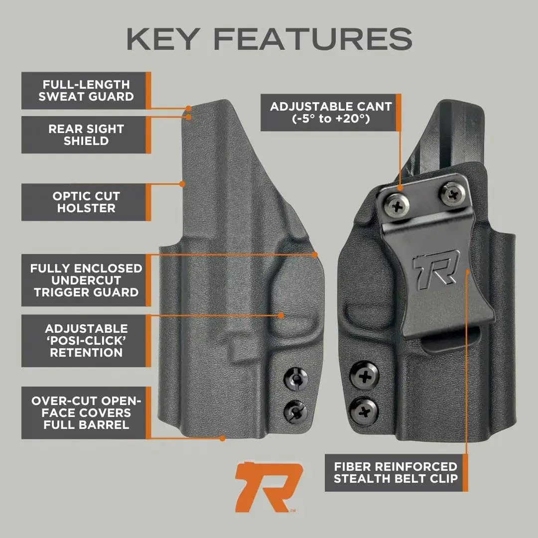 Concealment Express IWB Holster fits Glock 43/43X | RH | CF BLK KYDEX | USA Made | Rounded Gear