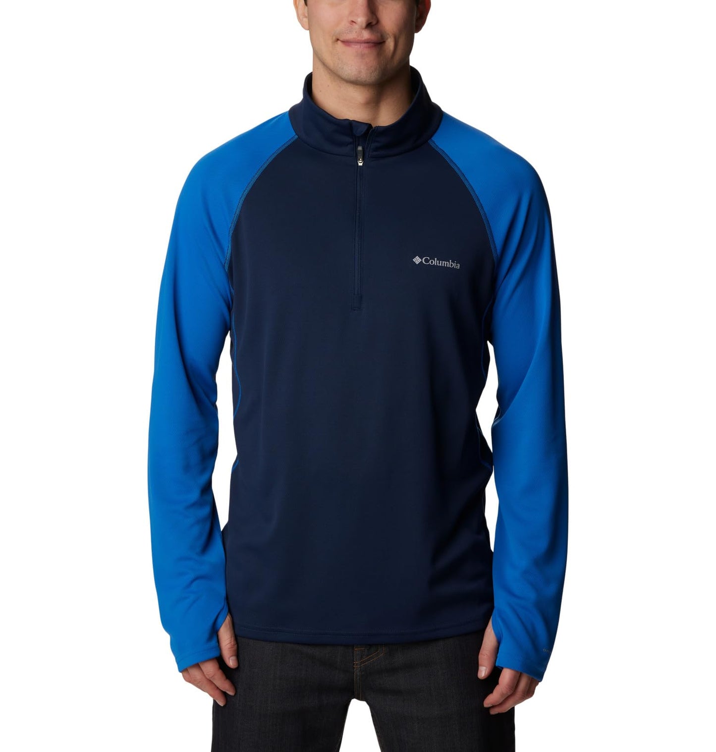 Columbia Men's Narrows Pointe Half Zip, Collegiate Navy/Bright Indigo, Small