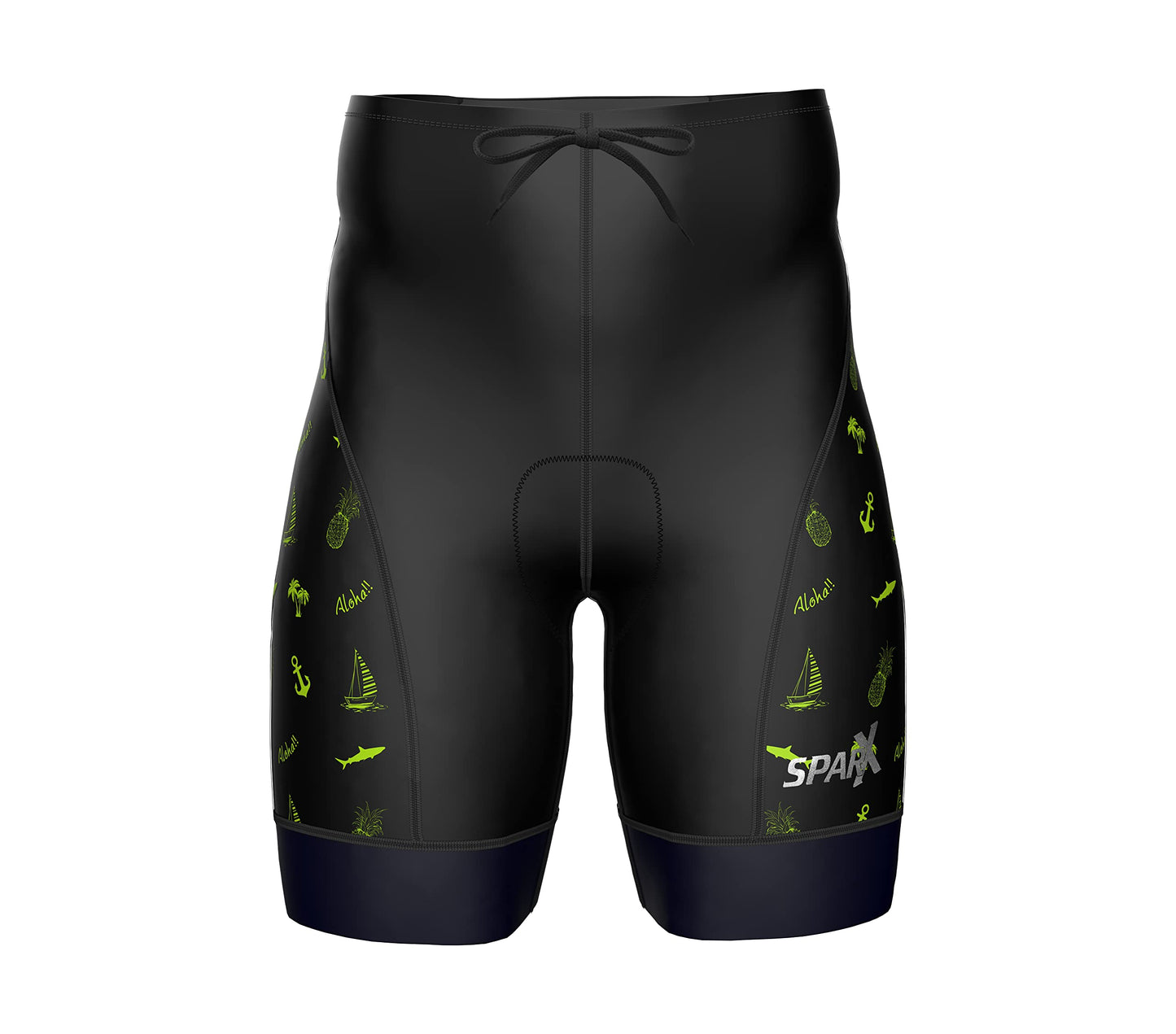 Sparx Men's Active Triathlon Short Tri Cycling Short Swim Bike Run (Aloha, Large)