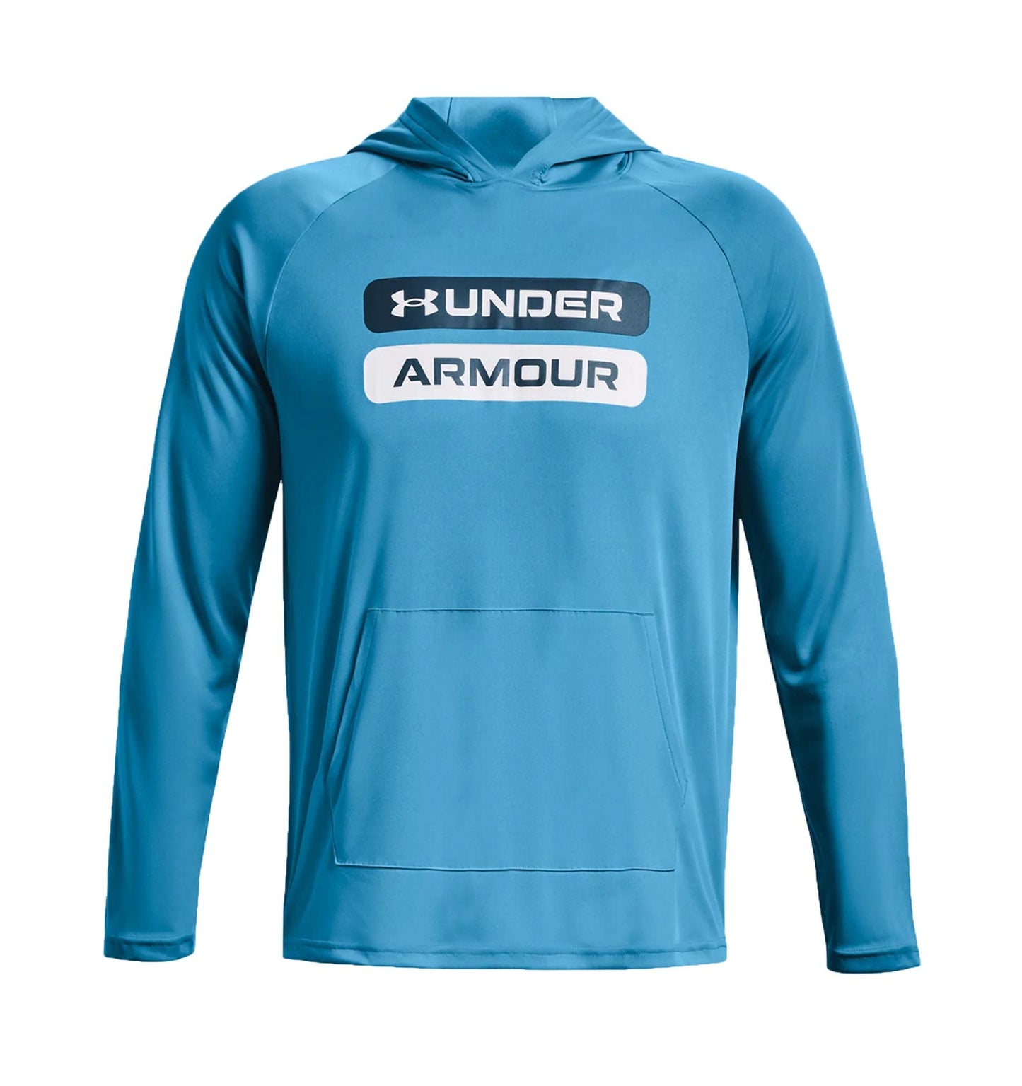 Under Armour Men's Velocity Wordmark Long Sleeve Hoodie (as1, alpha, x_l, regular, regular, Radar Blue/Blue Note 422)