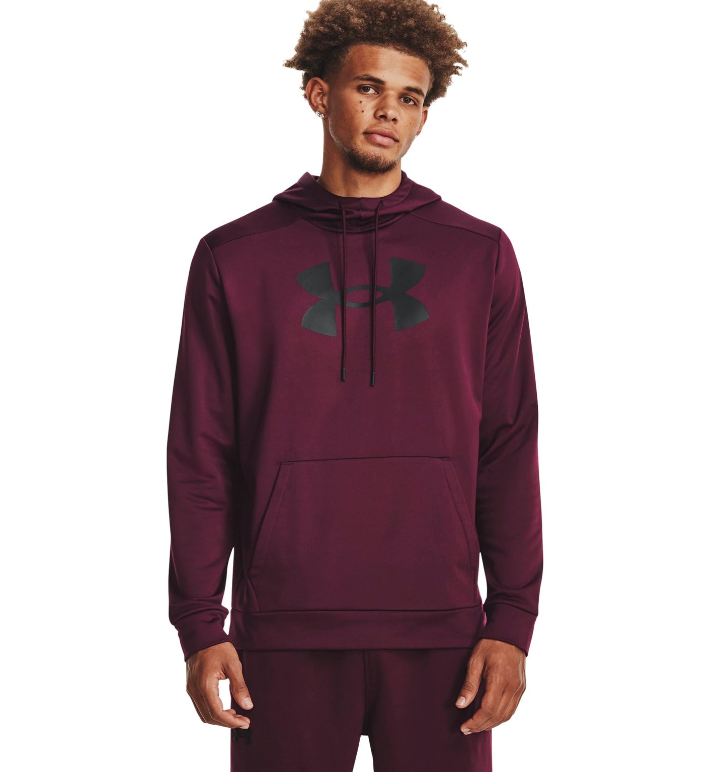 Under Armour mens Armour Fleece Big Logo Hoodie, (600) Dark Maroon / / Black, Large