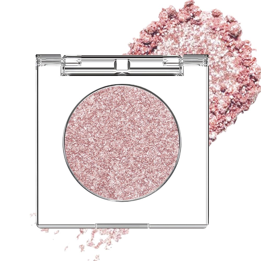 CAKAILA Single Rose Gold Glitter Shimmer Eyeshadow,Bright High Pigment Intense Monochrome Eye Shadow,Buildable Sparkly Eye Glitter Shimmer Finish,24 Hour Eye Makeup Longwear Waterproof,Blendable