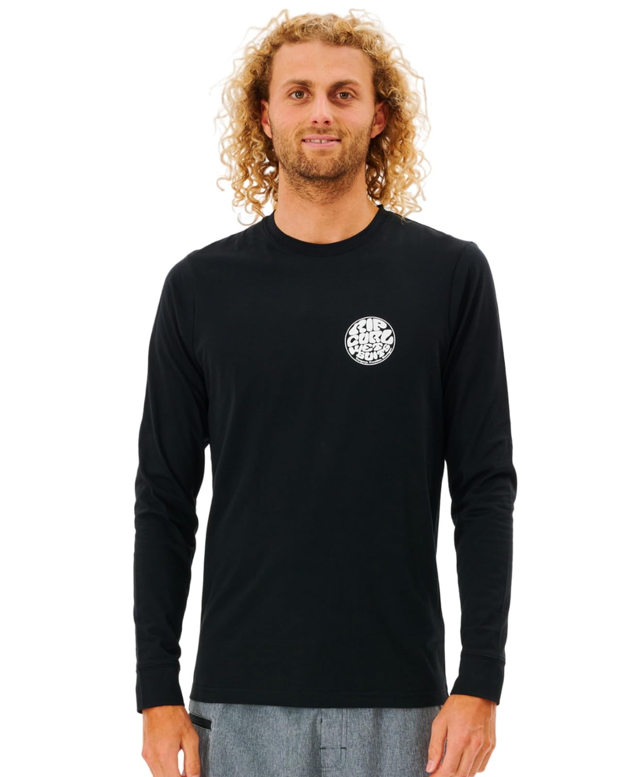 Rip Curl Men's Standard Icons of Surf Long Sleeve UPF 50+ Loose Fit Rashguard, Black