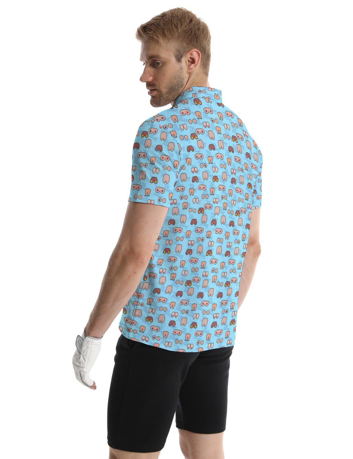 MSCPZH Golf Shirts for Men Fun Golf Polo Shirts for Men Short Sleeve Polo Shirts Golf Mens Polo