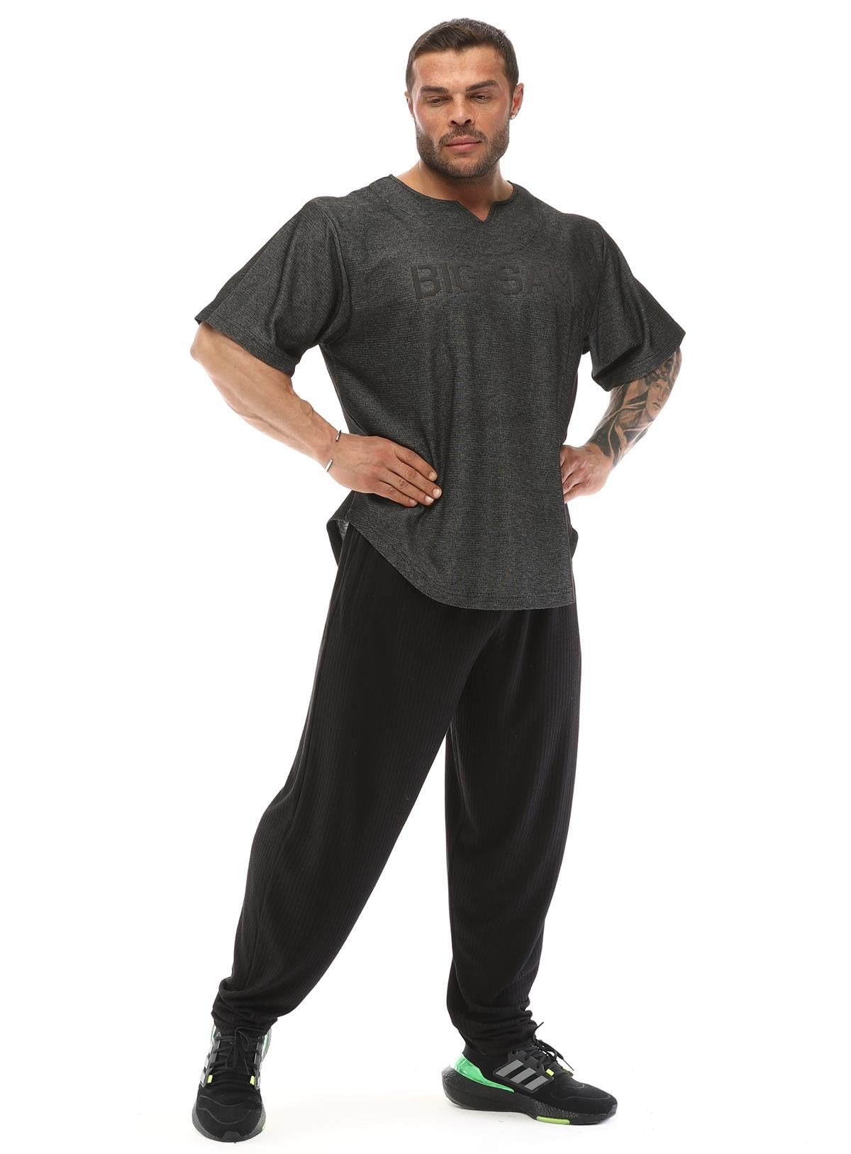 Men's Oversize Active T-Shirts, Bodybuilding Fitness Cardio Rag Top T-Shirt (Antra,XL) Anthracite