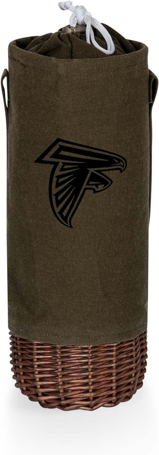 PICNIC TIME NFL Unisex-Adult NFL Malbec Insulated Canvas and Willow Wine Bottle Basket