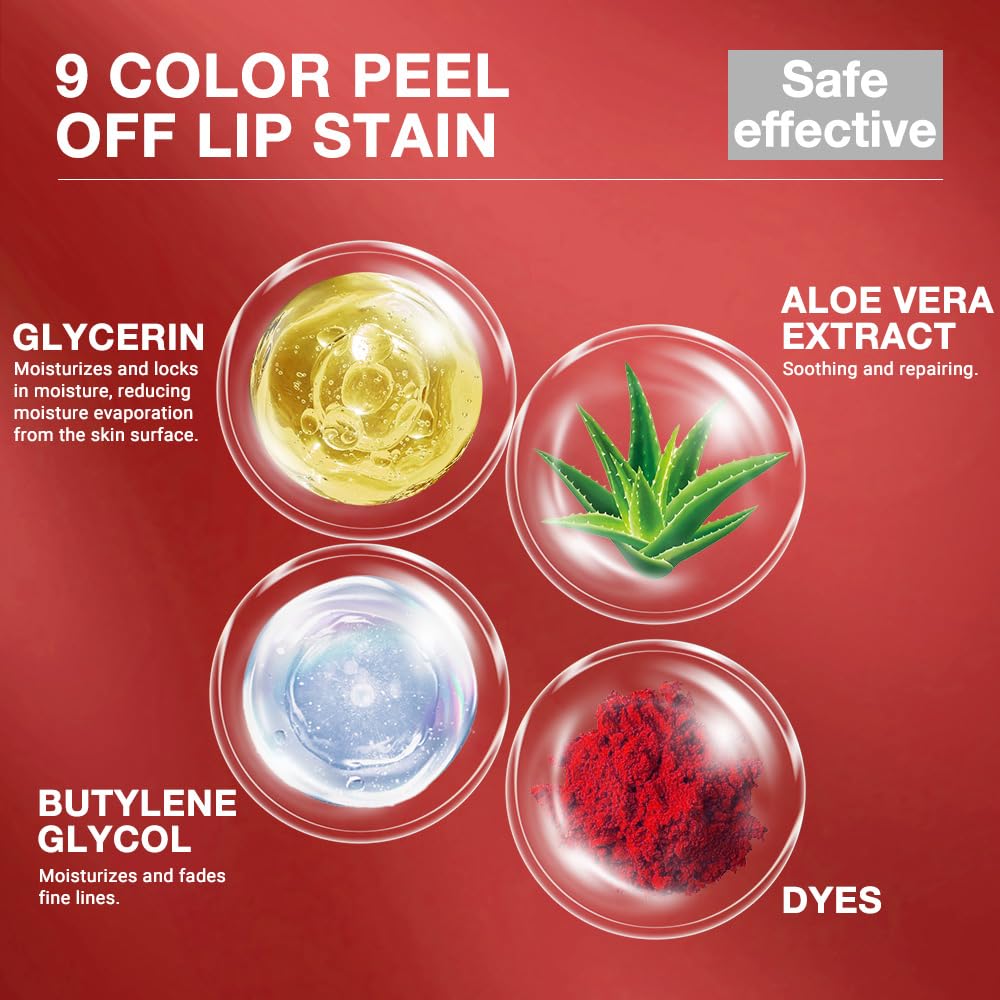 evpct Lip Tains Peel off, Peel off Lip Liner Tattoo Lip Stain Tint Gloss Marker Makeup, Long Lasting Waterproof 24 Hours Matte Finish Transfer-proof Pigmented Color Stay Lipsticks, 145 Brown