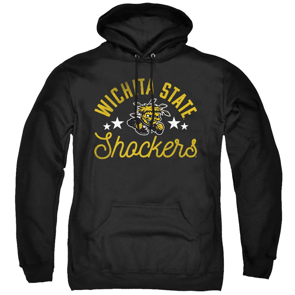 Wichita State University Official Shockers Unisex Adult Pull-Over Hoodie,Black, Large