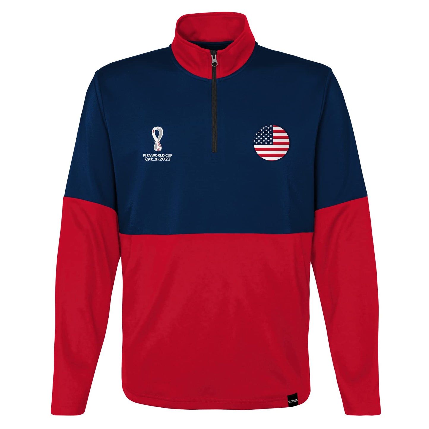 Outerstuff Mens FIFA World Cup Country 1/4 Zip Top, Red-Navy, X-Large