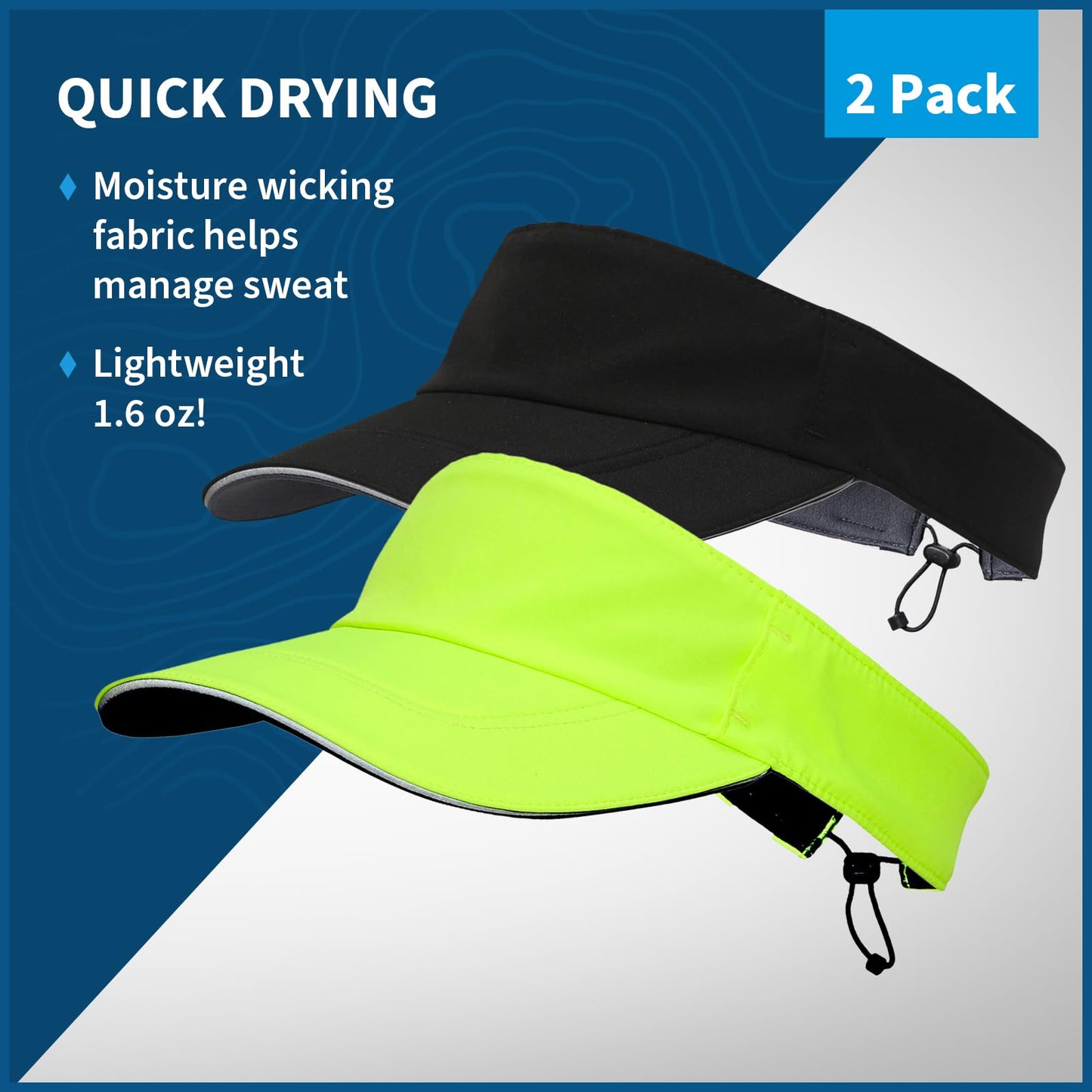 TrailHeads Sun Visor Hat for Men - Recycled Golf Visors for Men - Mens Running Visor for Tennis, Sports, Workouts