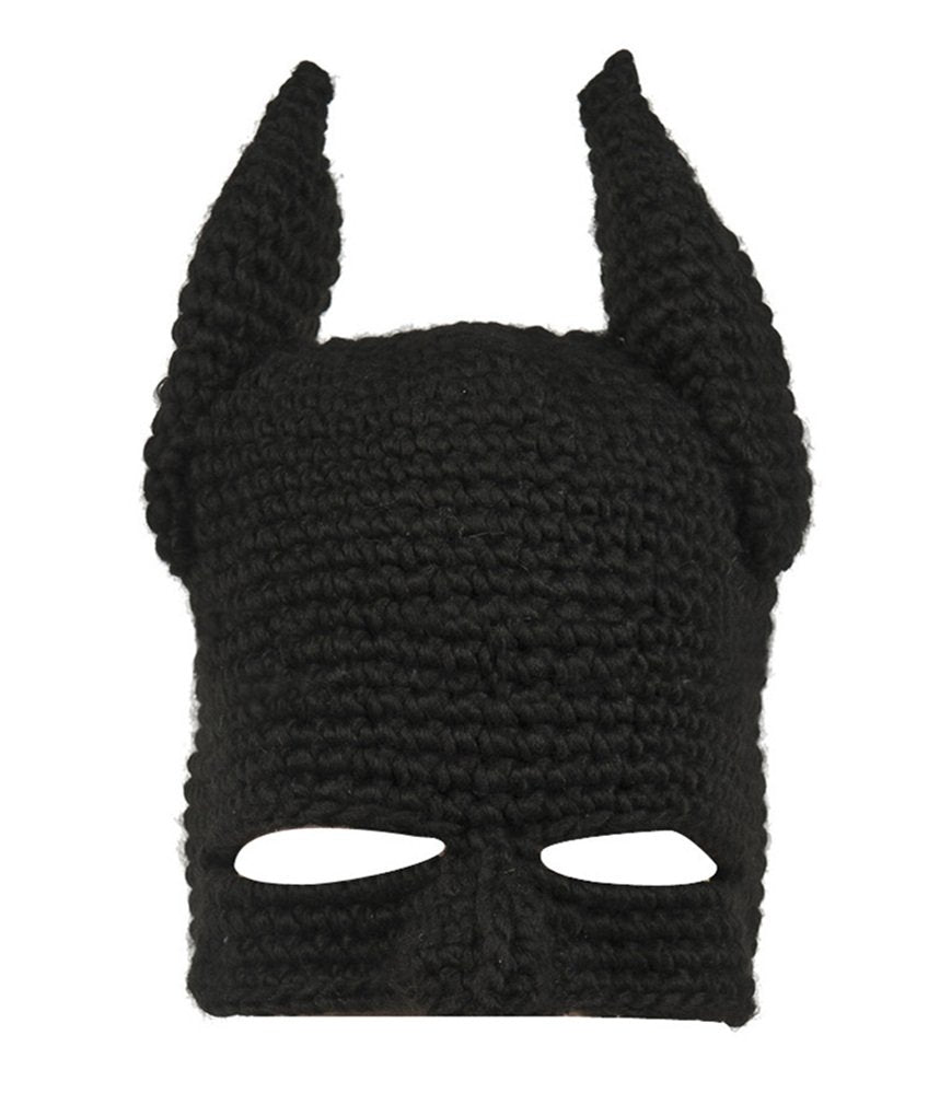 Kafeimali Men's Cartoon Funny Halloween Hat Beanie Knit Caps Ski Skull Caps Black