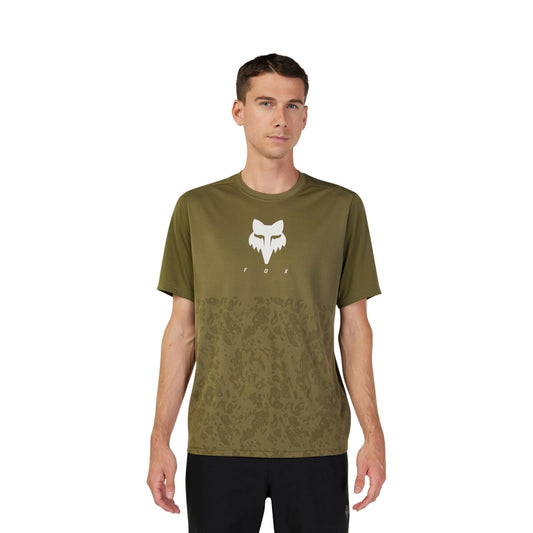 Fox Racing Men's Standard Ranger TRU DRI SS Mountain Bike Jersey, Olive Green, Small