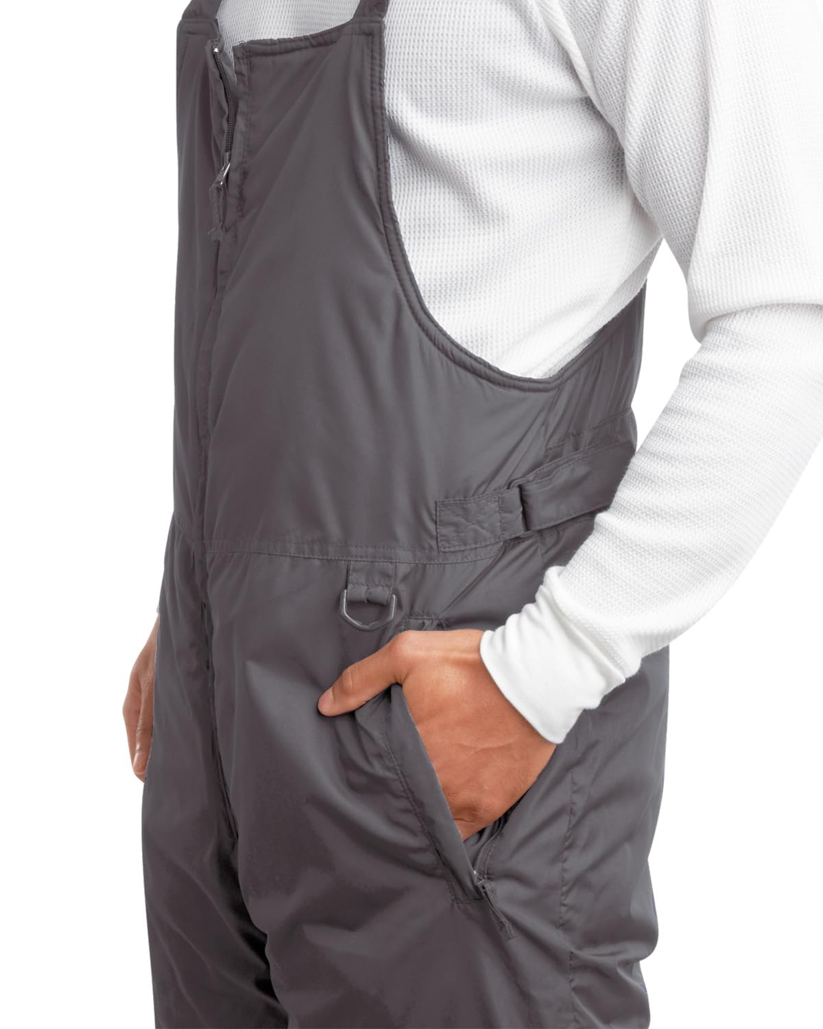 Arctic Hero Men’s Snow Bib – Insulated Waterproof Snow Pants Ski/Snowboard Overalls (S-2XL), Size Large, Grey