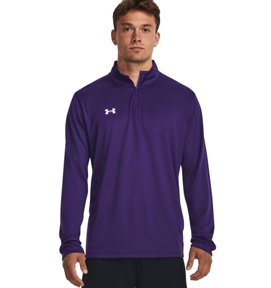 Under Armour Team Tech Mens Long Sleeve Quarter Zip 2XL Purple-White