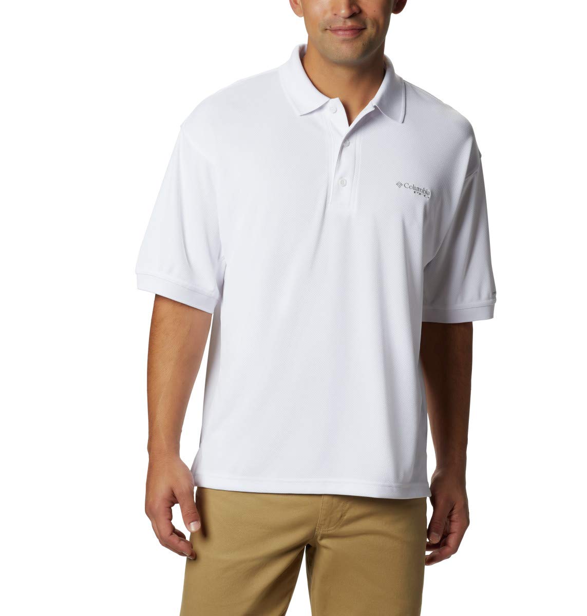 Columbia Men's Perfect Cast Polo Shirt, White, 1X Big