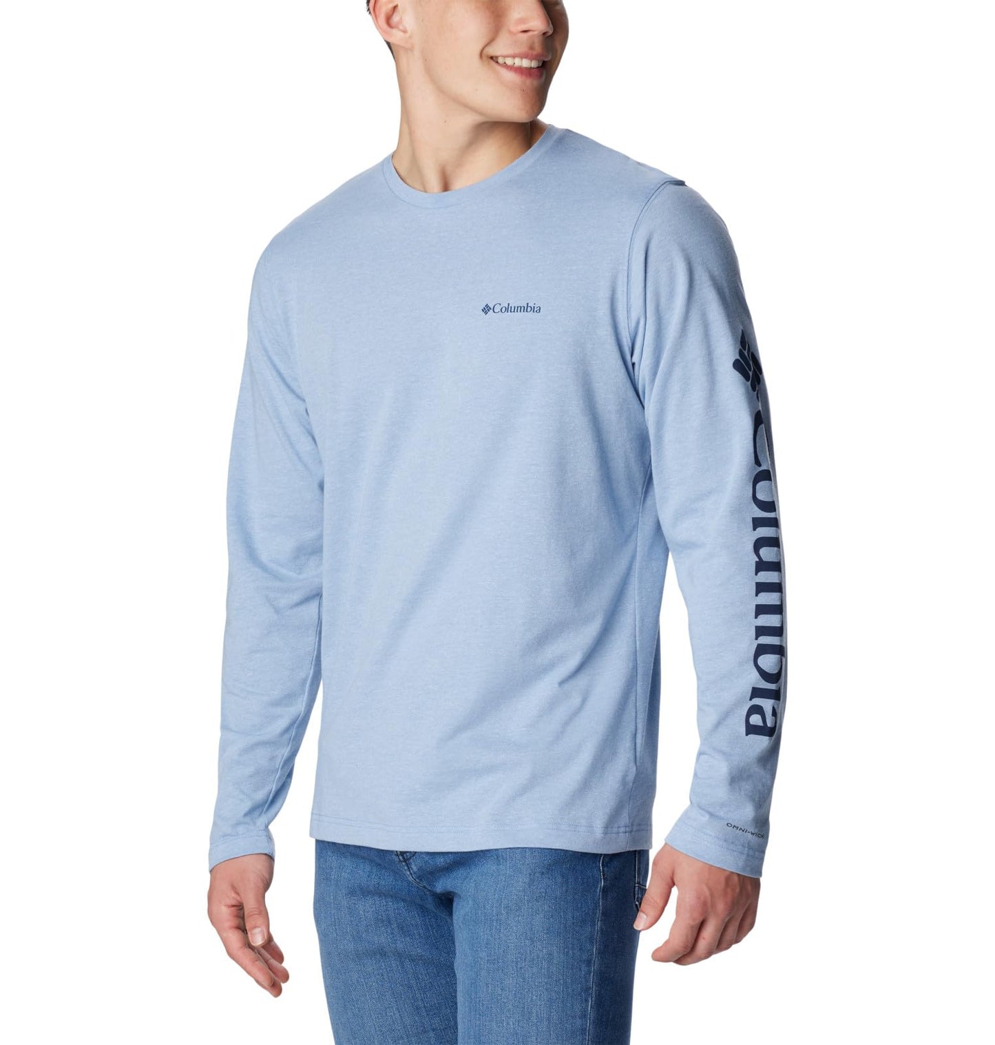 Columbia Men's Thistletown Hills Long Sleeve Logo Tee, Skyler Heather, X-Large