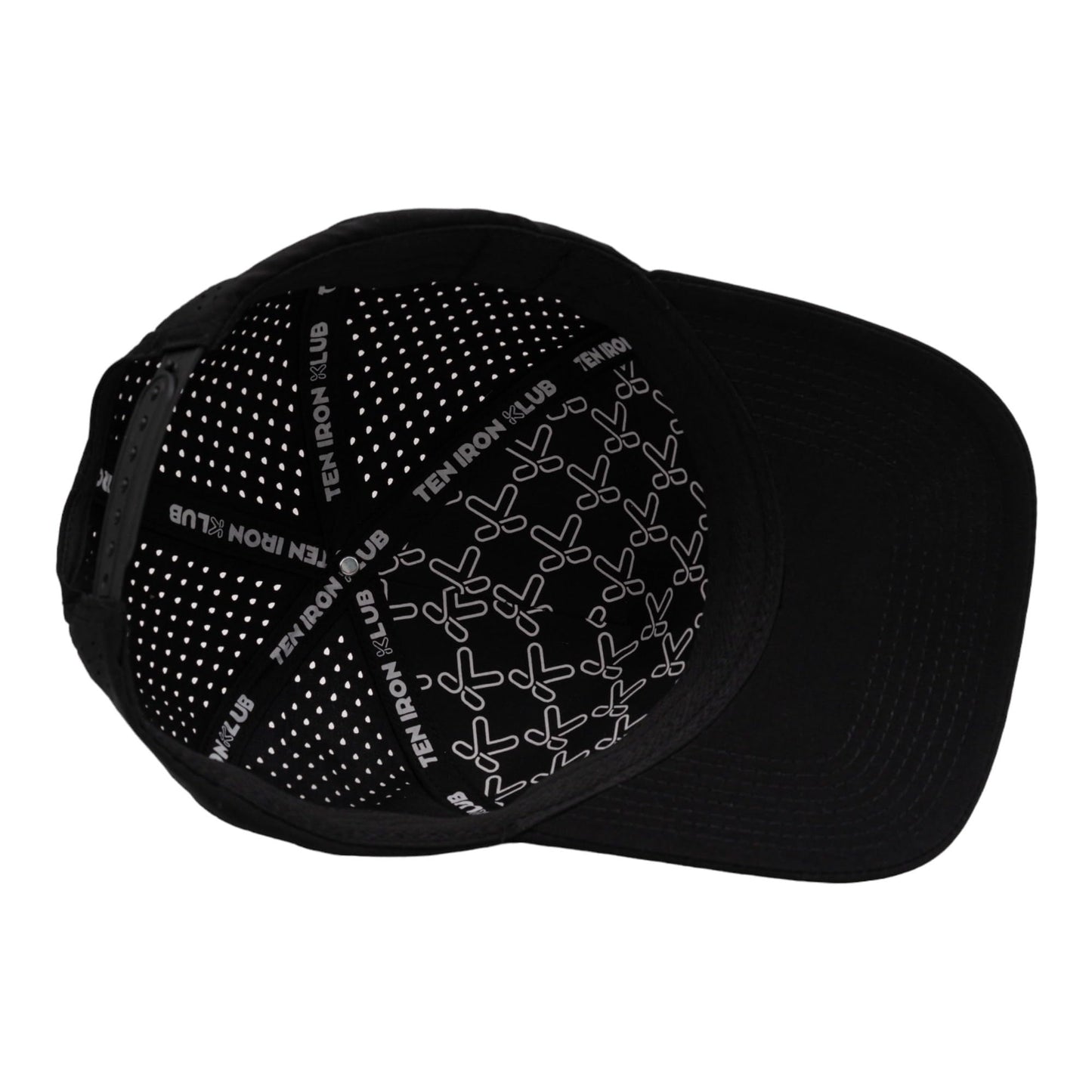 Klub Cap Black Snapback Baseball Hat with Tee Hole and Ball Marker - Mens Golf Hats, Baseball Cap for Hiking, Beach and Everyday Wear