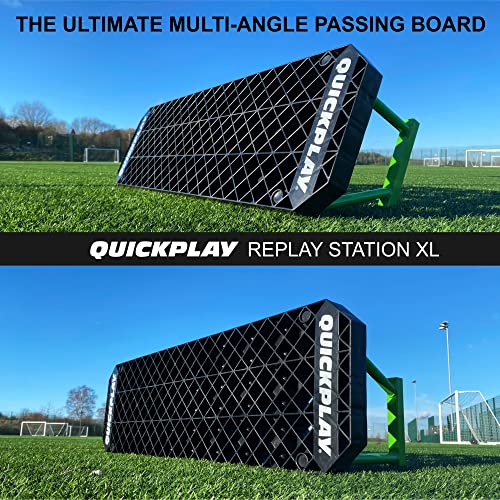 QUICKPLAY Replay Station Soccer Rebound Board - Portable Dual Surface Soccer Rebounder with Adjustable Angle - Soccer Training Equipment for Control, Passing Practice (Replay Station XL)