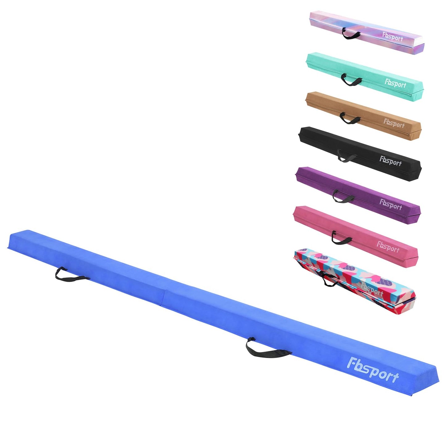 FBSPORT 8ft Balance Beam: Folding Floor Gymnastics Equipment for Kids Adults,Non Slip Rubber Base, Gymnastics Beam for Training, Practice, Physical Therapy and Professional Home Training