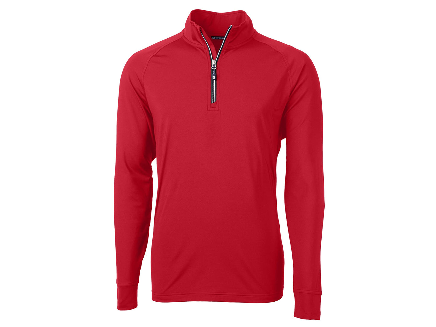 Cutter & Buck mens Long Sleeve Adapt Eco Knit Quarter Zip Pullover Shirt, Red, Large US