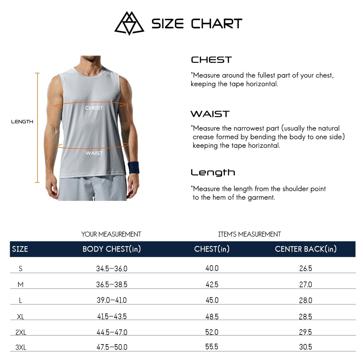 Haimont Men's Lightweight UPF 50+ Sleeveless Sun Shirts Quick Dry Hiking Running Swim Tank Tops Workout Tees,White/Black/Grey, XXXL