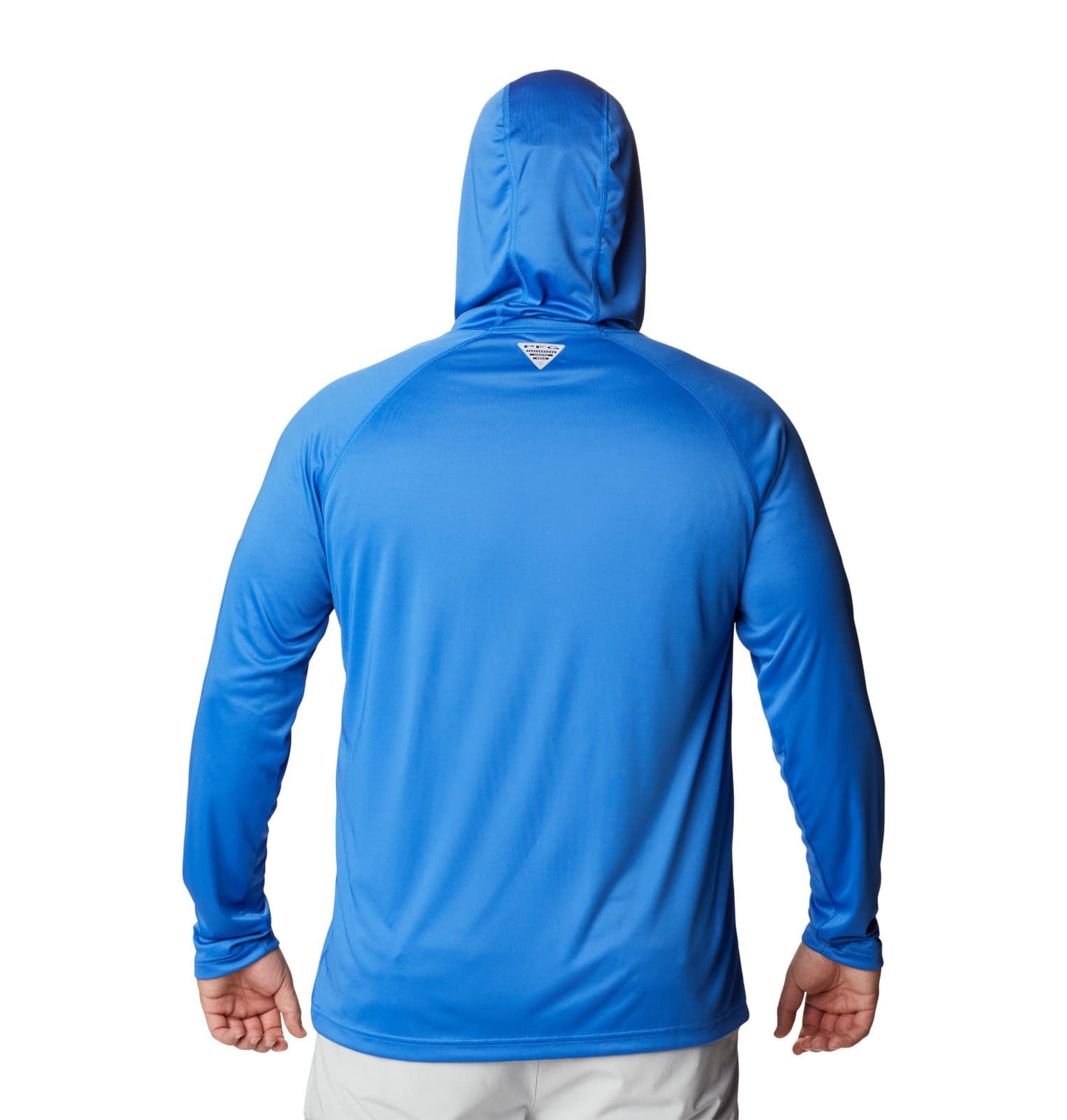 Columbia Mens PFG Terminal Tackle Long Sleeve Fishing Hoodie, Vivid Blue/Cool Grey Logo, 1X
