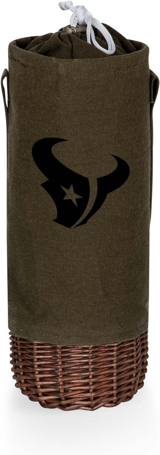 PICNIC TIME NFL Unisex-Adult NFL Malbec Insulated Canvas and Willow Wine Bottle Basket