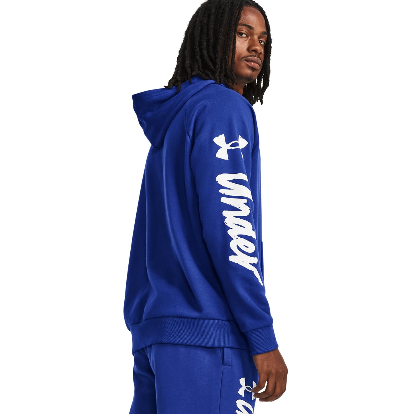 Under Armour mens Rival Fleece Graphic Hoodie, (400) Royal / / White, Medium
